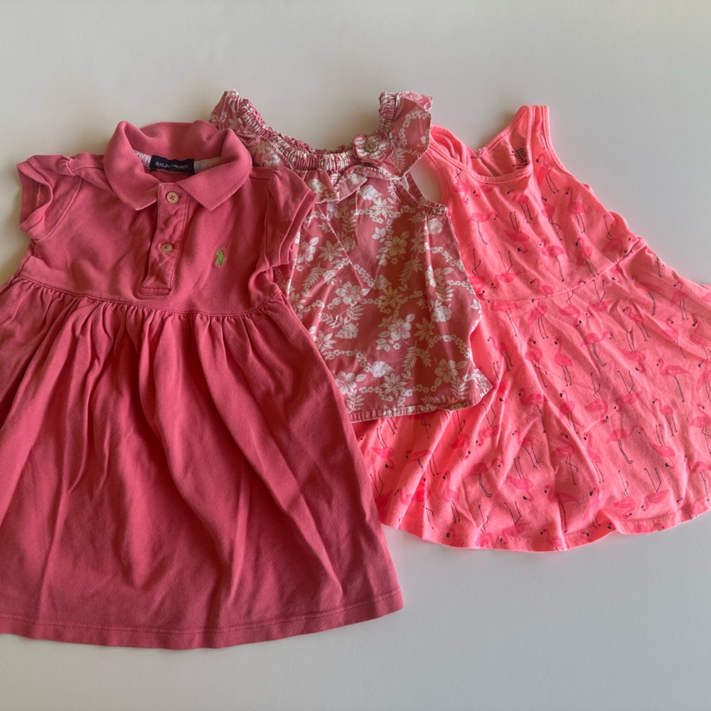 Girls 18-24 months casual pink dress lot Baby Gap, Polo, Gymboree set of 3